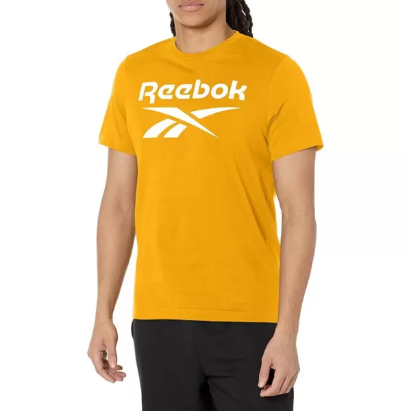 imageReebok Mens Big Logo Tee in Bright Ochre and White Logo