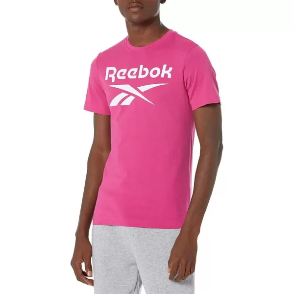 imageReebok Mens Big Logo Tee in Semi Proud Pink and White Logo