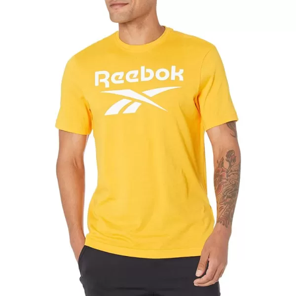 imageReebok Mens Big Logo Tee in Semi Solar Gold with Black Logo