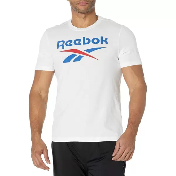 imageReebok Mens Big Logo Tee in White and Vector Blue