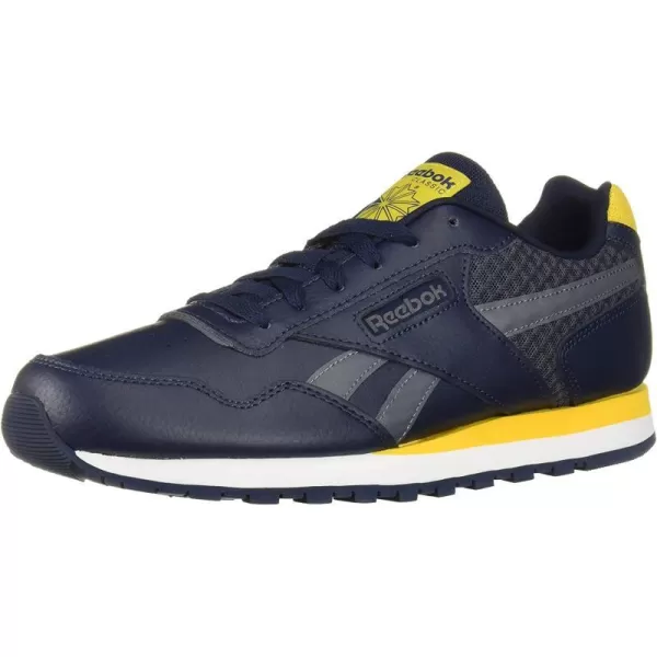 imageReebok Mens Classic Harman Run SneakerNavyGreyYellowWhite