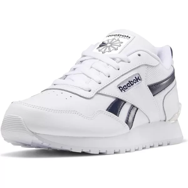 imageReebok Mens Classic Harman Run SneakerWhiteVector NavyGlass Pink