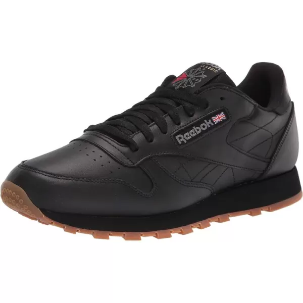 imageReebok Mens Classic Leather Sneaker in Black and Gum