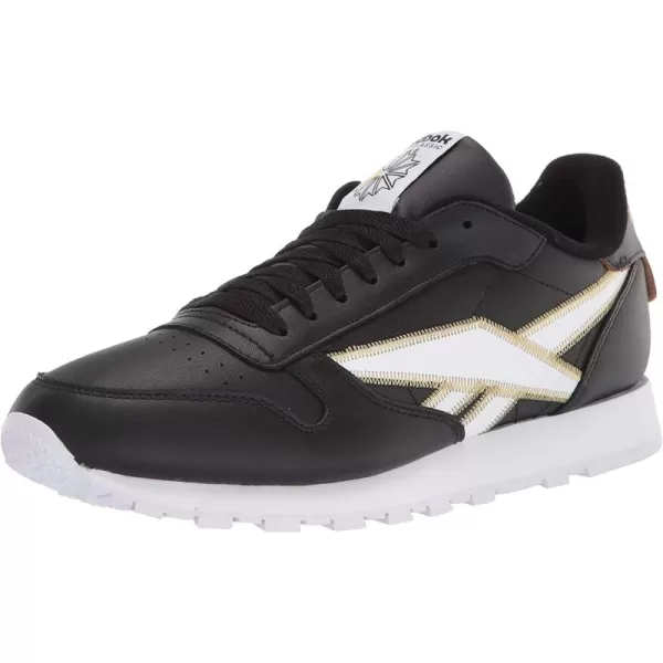 imageReebok Mens Classic Leather Sneaker in BlackWhiteGold Met