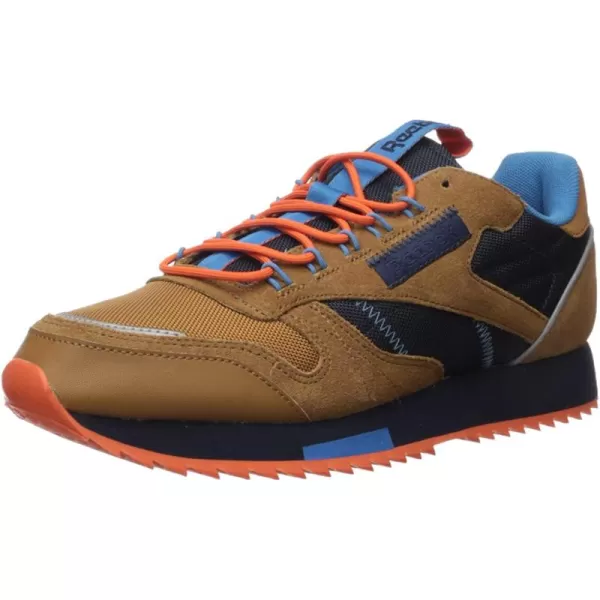 imageReebok Mens Classic Leather Sneaker in Brown Navy and Cyan