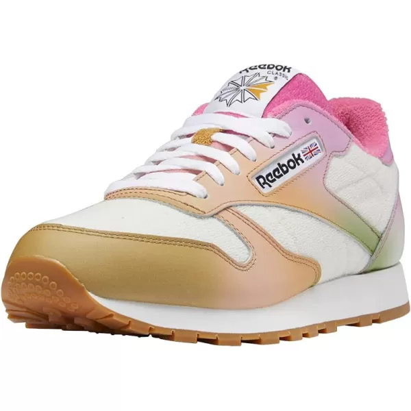 imageReebok Mens Classic Leather Sneaker in Chalk Atomic Pink and Radiant Ochre