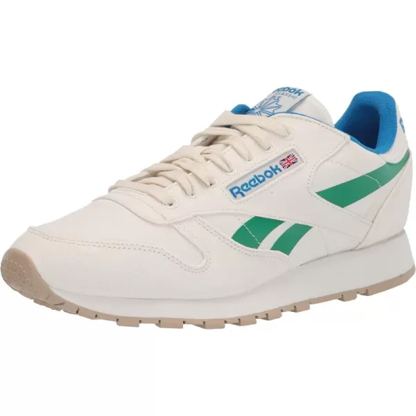 imageReebok Mens Classic Leather Sneaker in Chalk Court Green and Horizon Blue