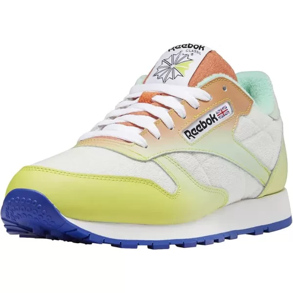 imageReebok Mens Classic Leather Sneaker in ChalkAcid YellowBright Cobalt