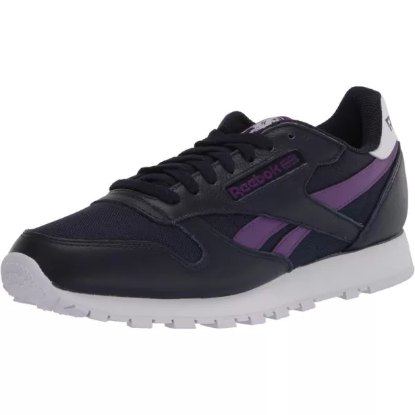 imageReebok Mens Classic Leather Sneaker in Vector Navy Regal Purple and White