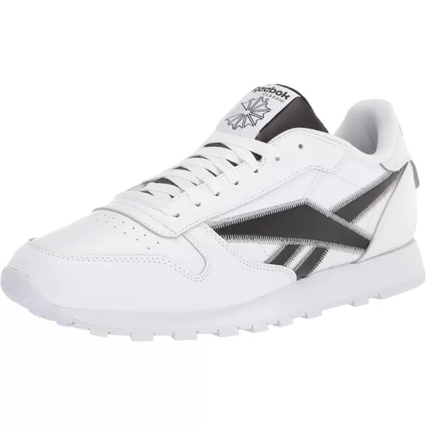 imageReebok Mens Classic Leather Sneaker in WhiteBlackMet Silver