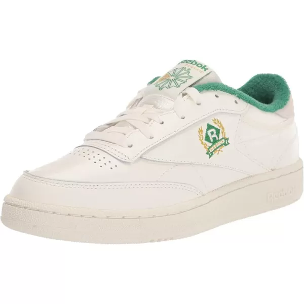 imageReebok Mens Club C 85 Sneaker in Chalk Glen Green and Gold Met