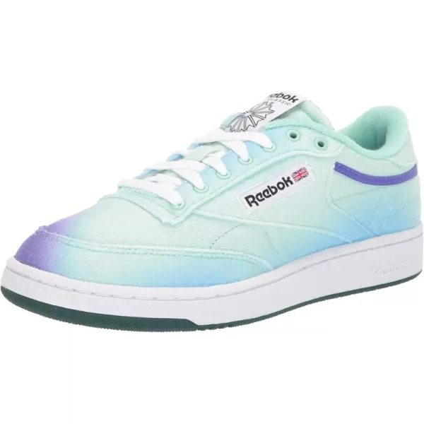 imageReebok Mens Club C 85 Sneaker in Hint Mint Forest Green and Solar Purple