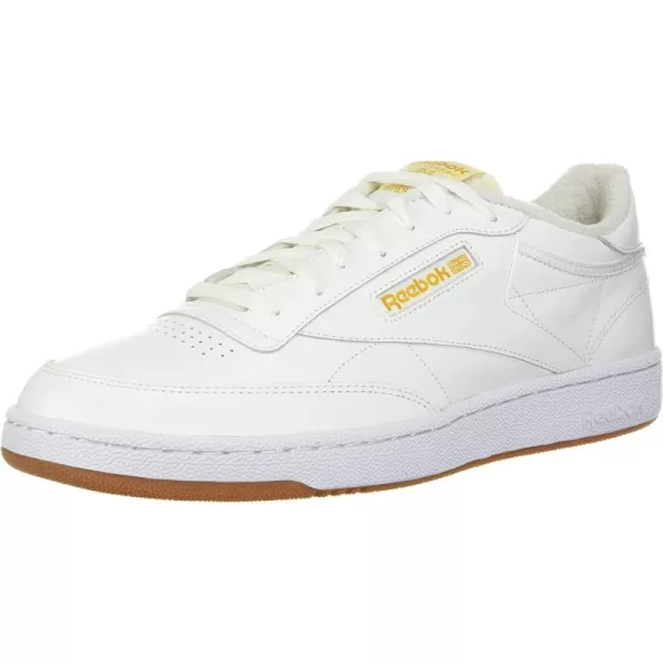 imageReebok Mens Club C 85 Sneaker in White Pale Yellow and Bright Ochre