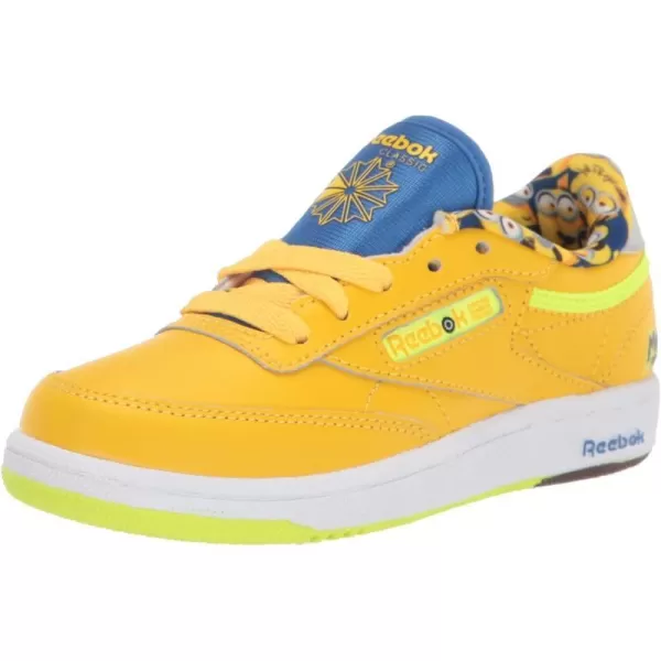 imageReebok Mens Club C 85 Vegan SneakersPrimal YellowHumble BlueSilver Metallic