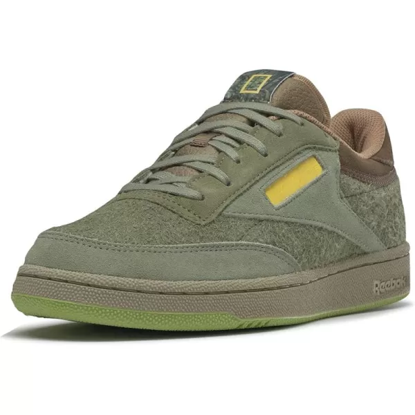 imageReebok Mens Club C Sneaker in National GeographicTerrain ThemeWashed Green