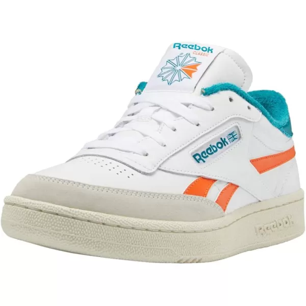 imageReebok Mens Club C Sneaker in WhitePump OrangeSeaport Teal