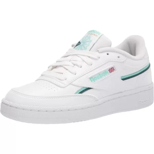 imageReebok Mens Club C SneakerFtwr WhiteHint MintMidnight Pine