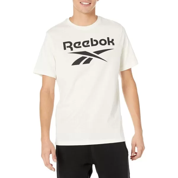 imageReebok Mens Cream White Tee with Black Logo