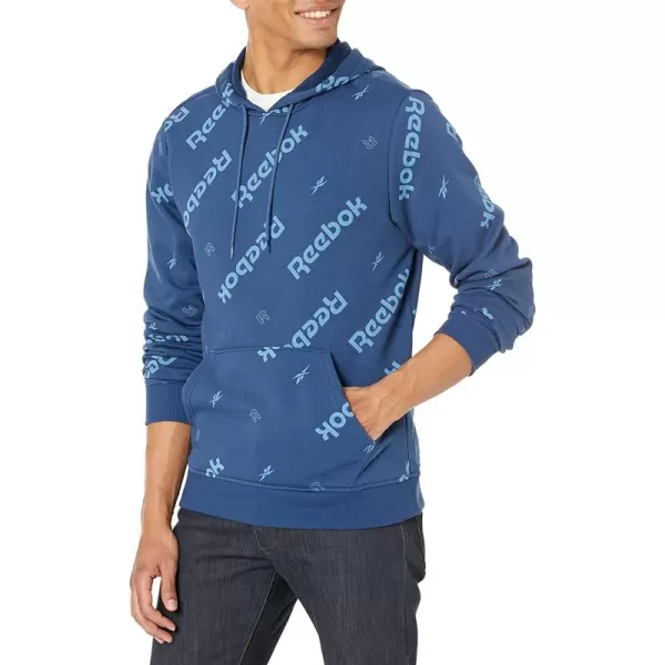 imageReebok Mens Graphic Hoodie in Batik Blue and Light Blue All Over Print