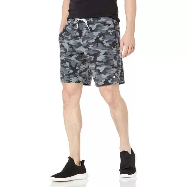imageReebok Mens Graphic Shorts BlackGrey All Over Camo Print