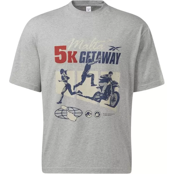 imageReebok Mens Graphic Tee  Jurassic World Medium Heather Grey
