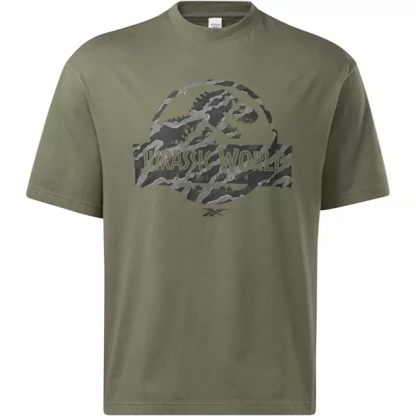 imageReebok Mens Graphic Tee  Jurassic WorldHunter Green