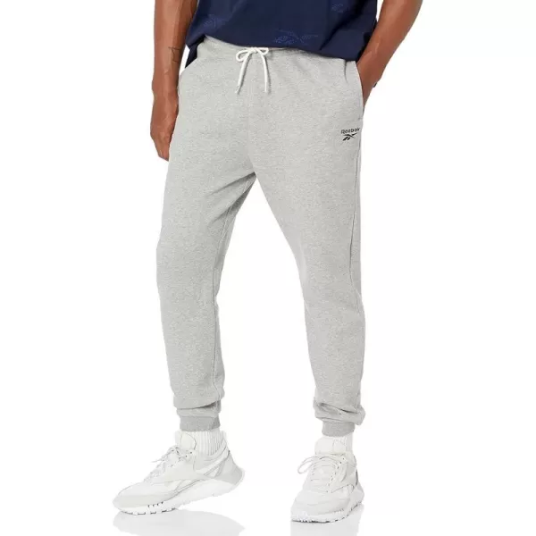 imageReebok Mens Identity JoggersMedium Heather GreySmall Logo Black