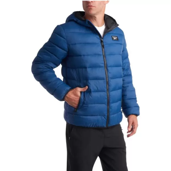 imageReebok Mens Jacket  Lightweight Hooded Quilted Puffer Coat  Warm Insulated Winter Jacket for Men MXXLNorthern Night