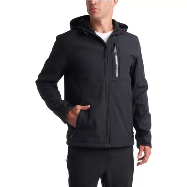 imageReebok Mens Jacket  Lightweight Softshell Jacket with Hood  Casual Weather Resistant Coat for Men SXXLBlack
