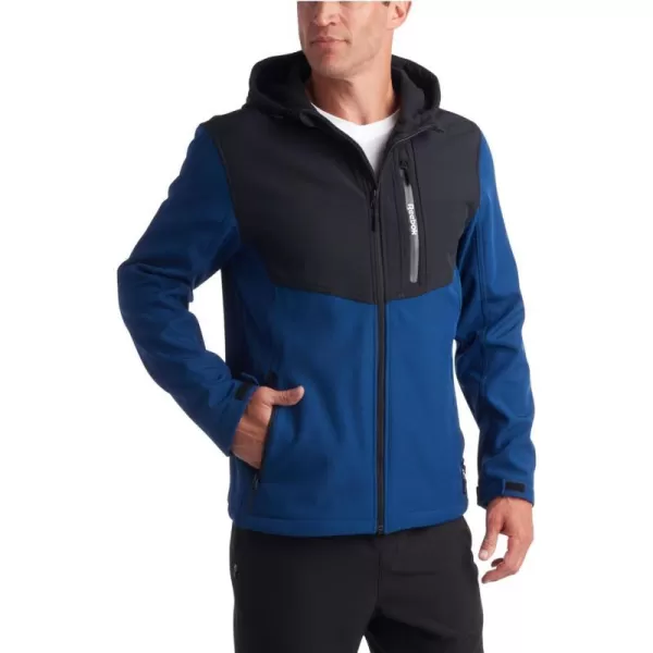 imageReebok Mens Jacket  Lightweight Softshell Jacket with Hood  Casual Weather Resistant Coat for Men SXXLNorthern NightBlack