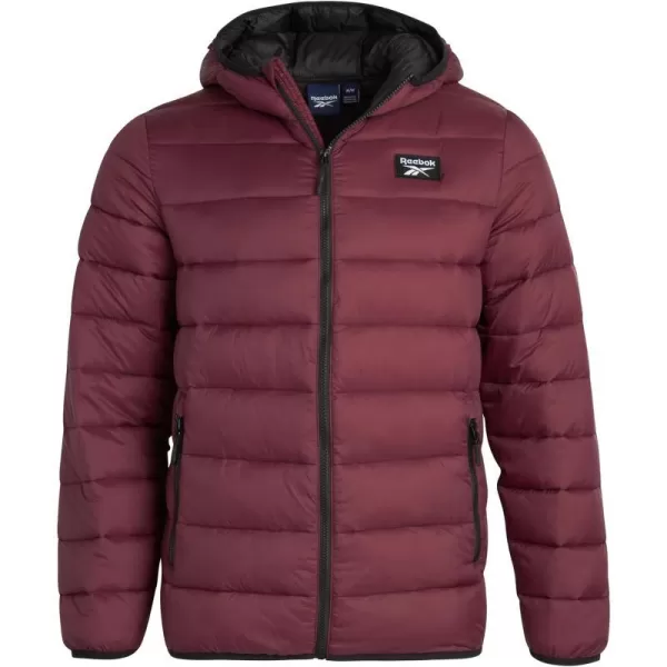 imageReebok Mens Jacket  Packable Quilted Puffer Coat  Weather Resistant Lightweight Outerwear Windbreaker Coat for Men MXXLClassic Maroon