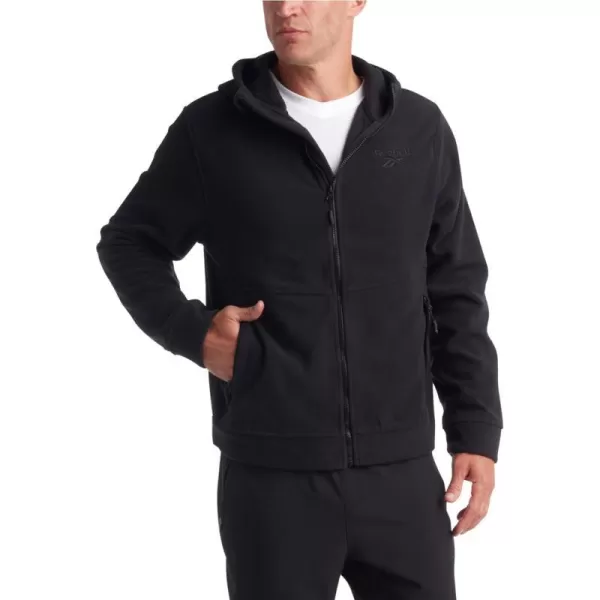 imageReebok Mens Jacket  Polar Fleece Sweatshirt Jacket  Lightweight Coat for Men MXXLBlack