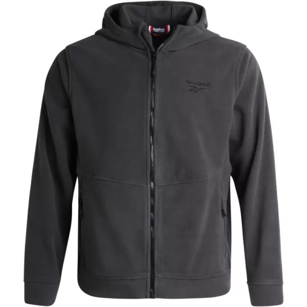 imageReebok Mens Jacket  Polar Fleece Sweatshirt Jacket  Lightweight Coat for Men MXXLCharcoal