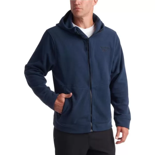 imageReebok Mens Jacket  Polar Fleece Sweatshirt Jacket  Lightweight Coat for Men MXXLVector Navy