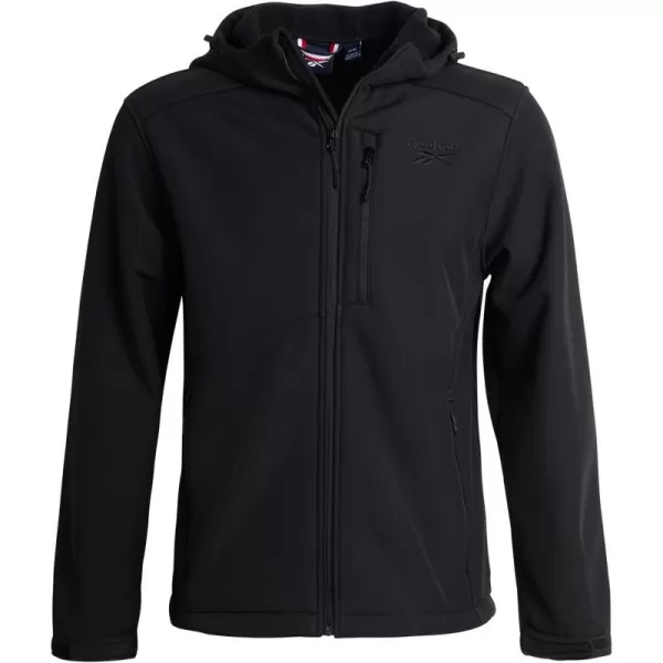 imageReebok Mens Jacket  Weather Resistant Fleece Lined Hooded Coat  Lightweight Outerwear Windbreaker for Men MXXLBlack