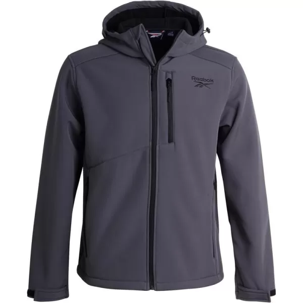 imageReebok Mens Jacket  Weather Resistant Fleece Lined Hooded Coat  Lightweight Outerwear Windbreaker for Men MXXLCharcoal