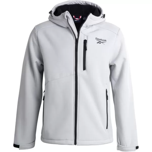 imageReebok Mens Jacket  Weather Resistant Fleece Lined Hooded Coat  Lightweight Outerwear Windbreaker for Men MXXLPure Grey