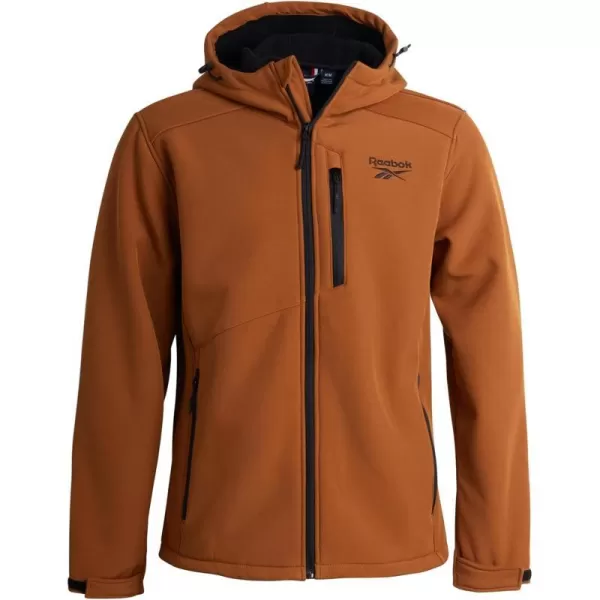 imageReebok Mens Jacket  Weather Resistant Fleece Lined Hooded Coat  Lightweight Outerwear Windbreaker for Men MXXLTimber
