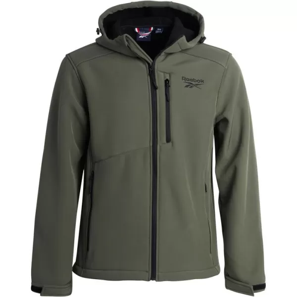 imageReebok Mens Jacket  Weather Resistant Fleece Lined Hooded Coat  Lightweight Outerwear Windbreaker for Men MXXLVarsity Green