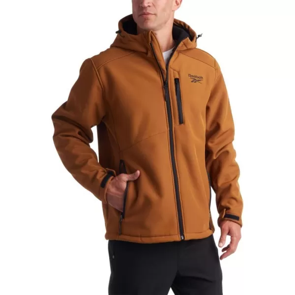 imageReebok Mens Jacket  Weather Resistant Fleece Lined Softshell Jacket Coat  Lightweight Casual Coat for Men MXXLTimber