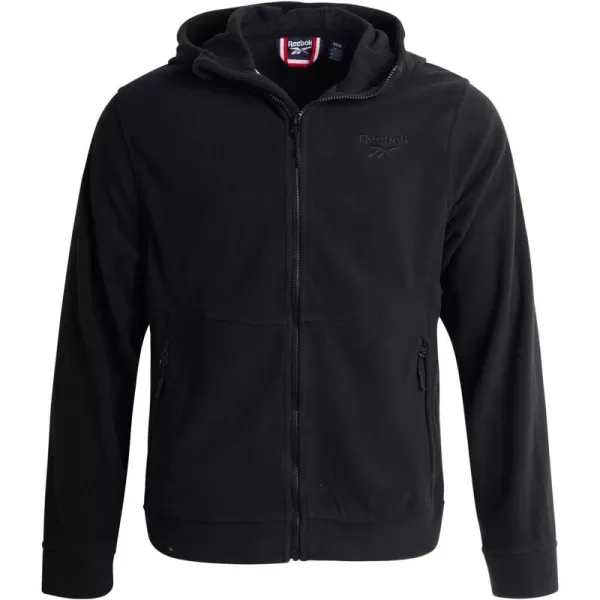 imageReebok Mens Jacket  Weather Resistant Polar Fleece Lined Sweatshirt Jacket  Lightweight Windbreaker Coat for Men MXXLBlack