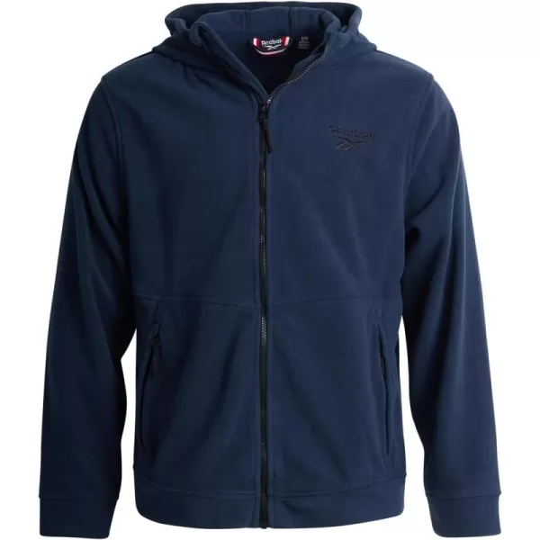 imageReebok Mens Jacket  Weather Resistant Polar Fleece Lined Sweatshirt Jacket  Lightweight Windbreaker Coat for Men MXXLVector Navy