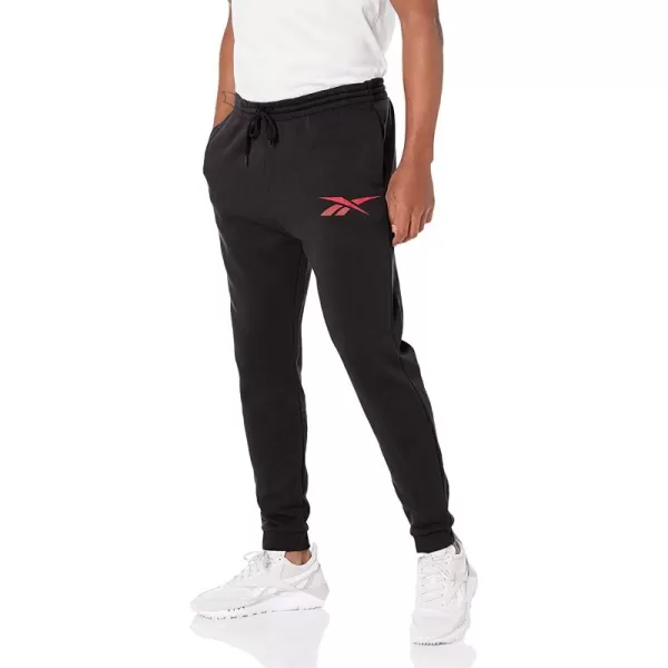 imageReebok Mens Joggers in Black and Vector Red with Vector Logo