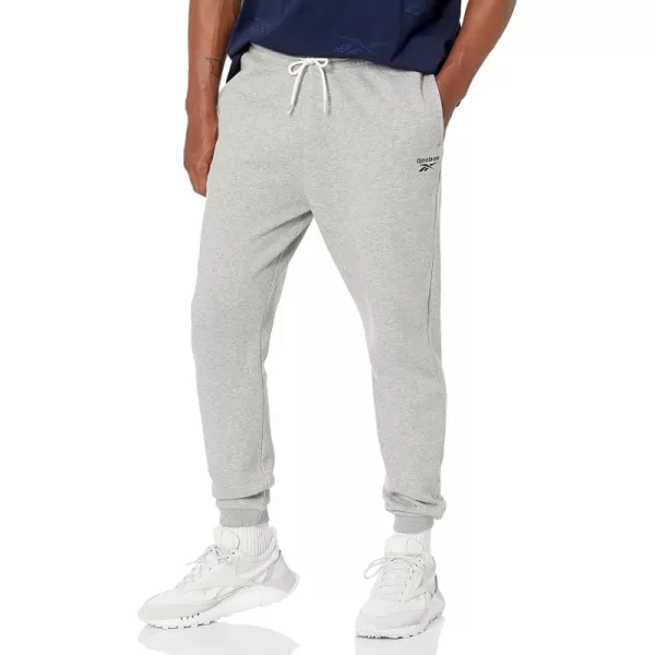 imageReebok Mens Joggers in Medium Heather Grey with Small Logo in Black