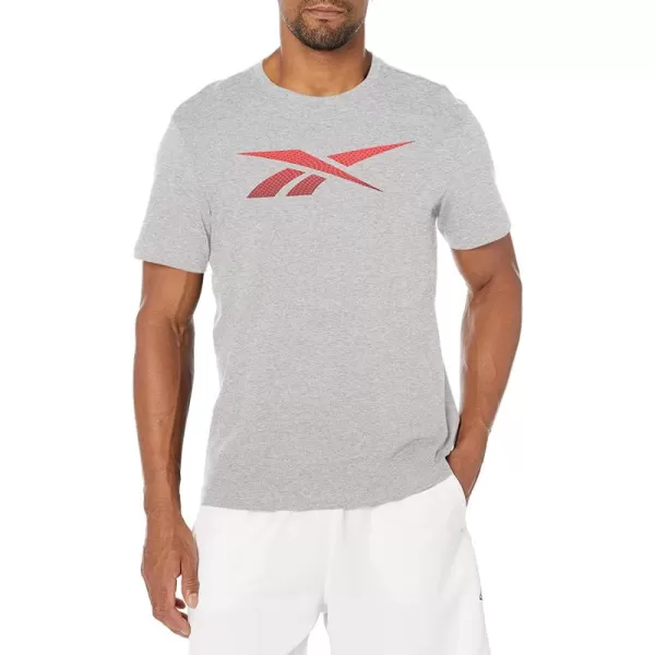 imageReebok Mens Medium Grey Tee with Red Vector Logo