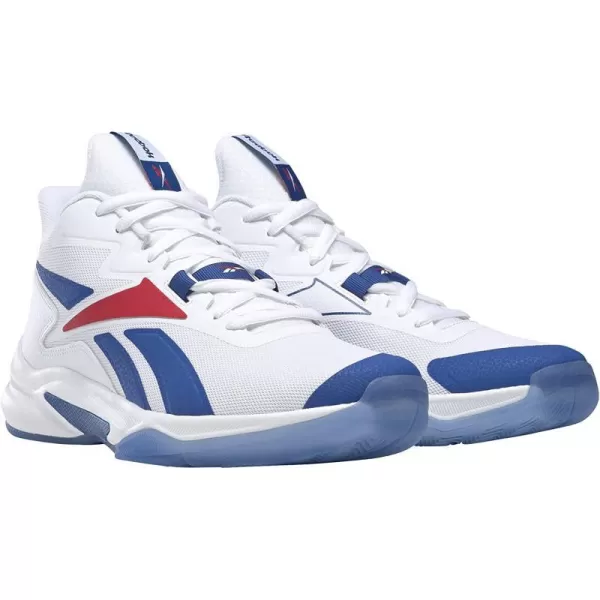 imageReebok Mens More Buckets Basketball ShoeWhiteVector BlueVector Red