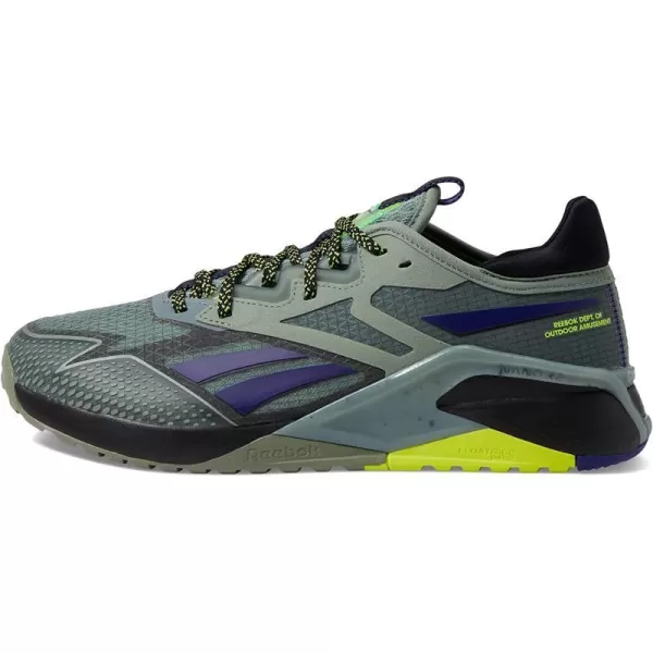 imageReebok Mens Nano X2 Tr Adventure Cross TrainerHarmony GreenBlackSolar Acid Yellow