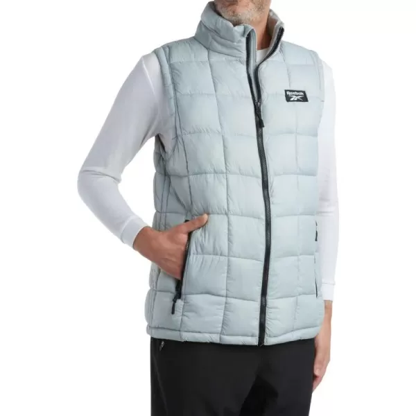 imageReebok Mens Puffer Vest  Quilted Insulated Winter Vest  Sleeveless Bubble Jacket for Men MXXLPure Grey