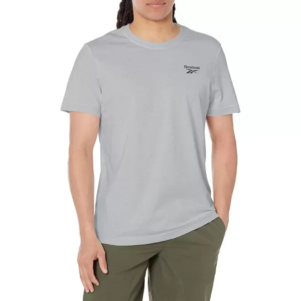 imageReebok Mens Small Logo Tee  Pure GreyBlack Small Logo