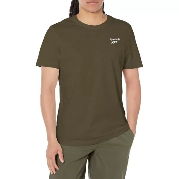 imageReebok Mens Small Logo Tee in Army Green and White